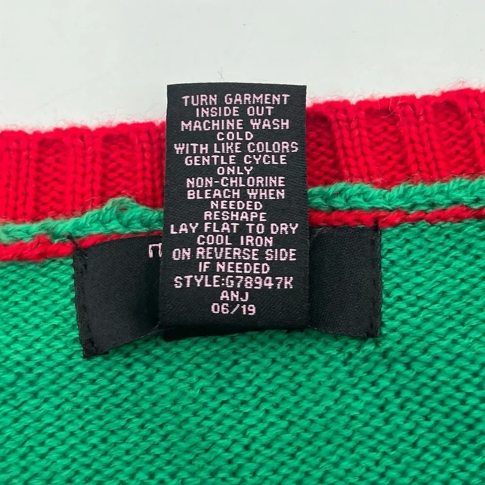 Girls Holiday Christmas Sweater Pug Dog Sequin Green It’s Our Time Size XL Cute